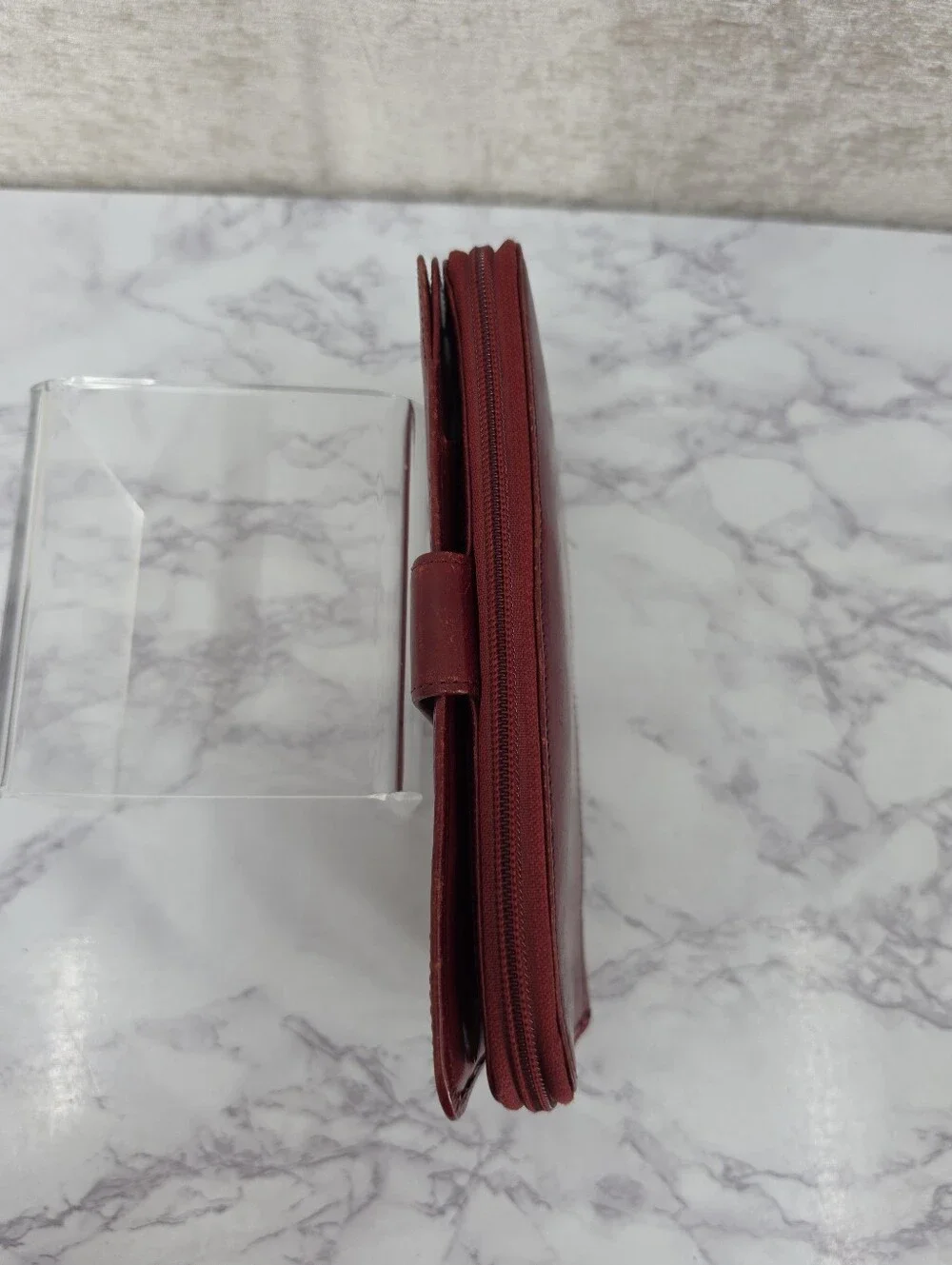 Wilson's Red Leather Passport Holder and Wallet Large Size Vintage Y2K